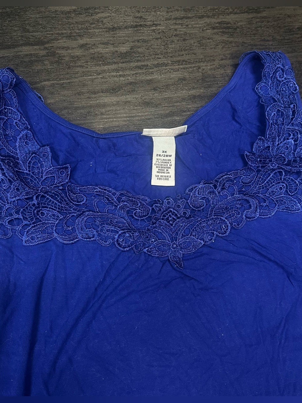 Catherine’s Royal Blue Lace Tank Top Size 3X 26/28W